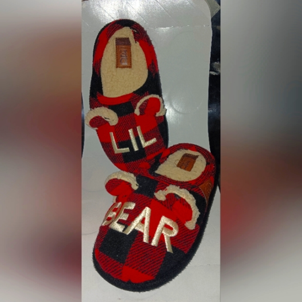 Red black house slippers